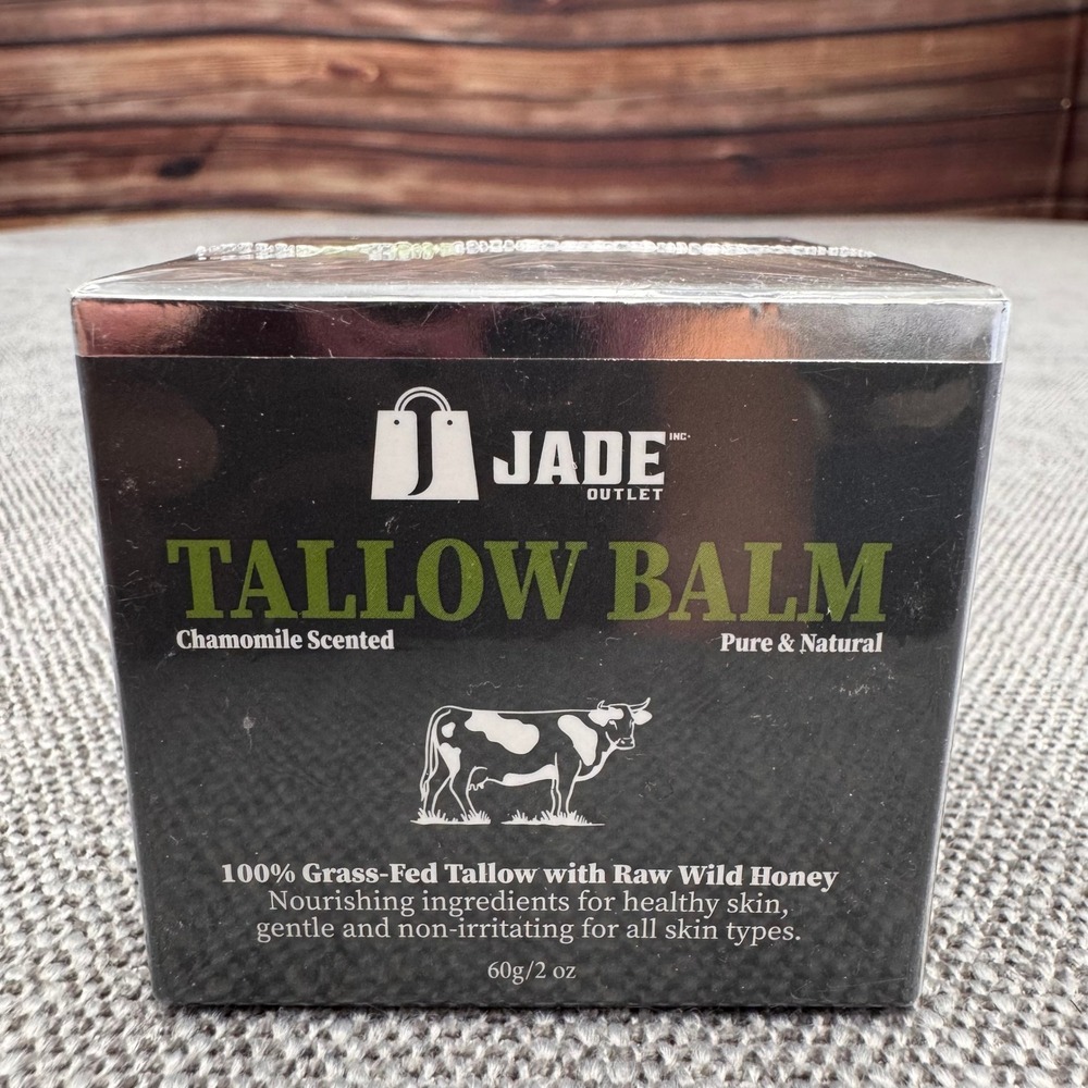 Jade Outlet Tallow Balm Chamomile 2oz Grass Fed Beef Tallow Honey Exp 4/2028